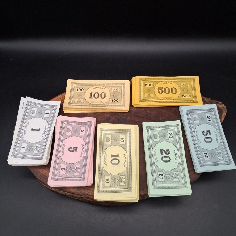 Monopoly 1985 Board Game Replacement Money 238 Bills Paper Currency Lot Hasbro